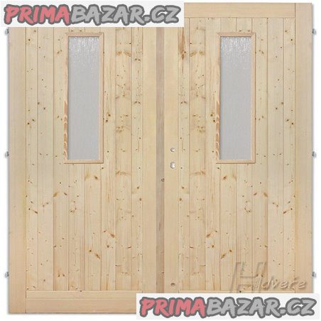Dveře dvoukřídlé sklo na obou křídlech 145cm