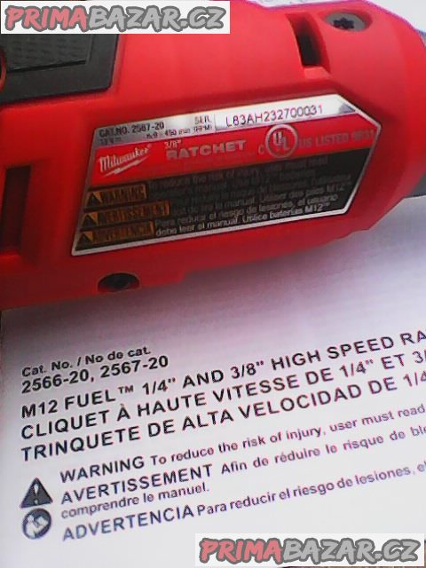 Milwaukee M12 FHIR38-0 Aku ráčna vysokorych 47Nm