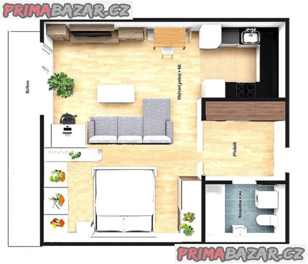 Pronajmu novostavbu 1+kk Brno, rezidence Svratka. 44 m2