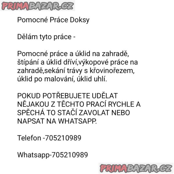 Pomocné práce Doksy a okolí