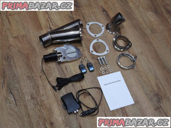 Elektrická NEREZ klapka výfuku 63 mm Nová dálkové ovládání