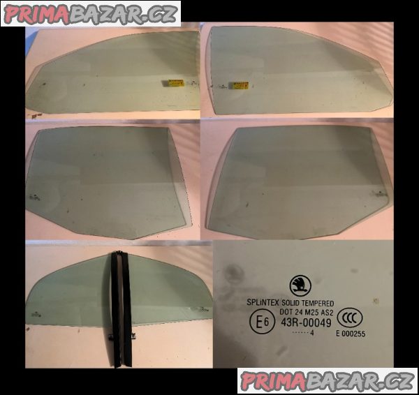 Skla dveří Škoda OCTAVIA tónované - zelené