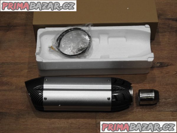 Laděný výfuk Mivv stříbrný/carbon Nový