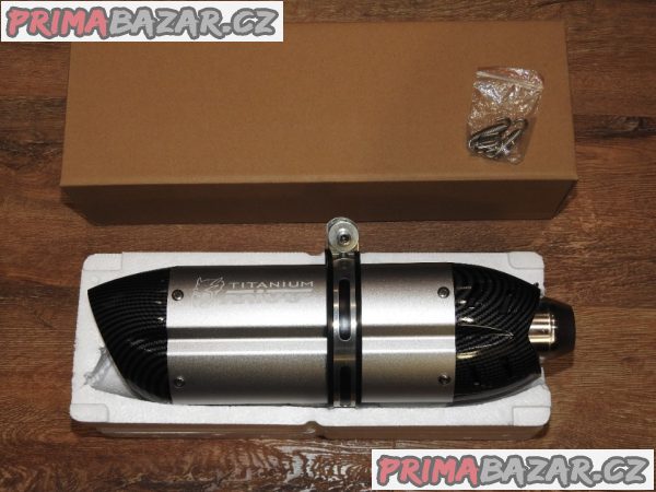 Laděný výfuk Mivv Titanium stříbrný/carbon Nový