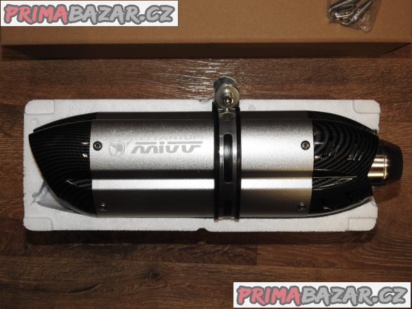 Laděný výfuk Mivv Titanium stříbrný/carbon Nový
