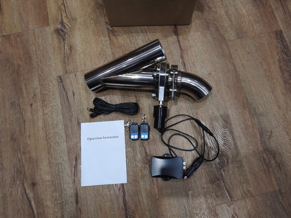 Elektrická NEREZ klapka výfuku 63 mm Nová dálkové ovládání Elektrická NEREZ klapka výfuku 63 mm Nová dálkové ovládání