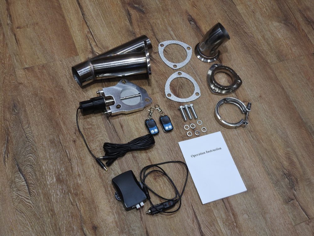 Elektrická NEREZ klapka výfuku 63 mm Nová dálkové ovládání Elektrická NEREZ klapka výfuku 63 mm Nová dálkové ovládání