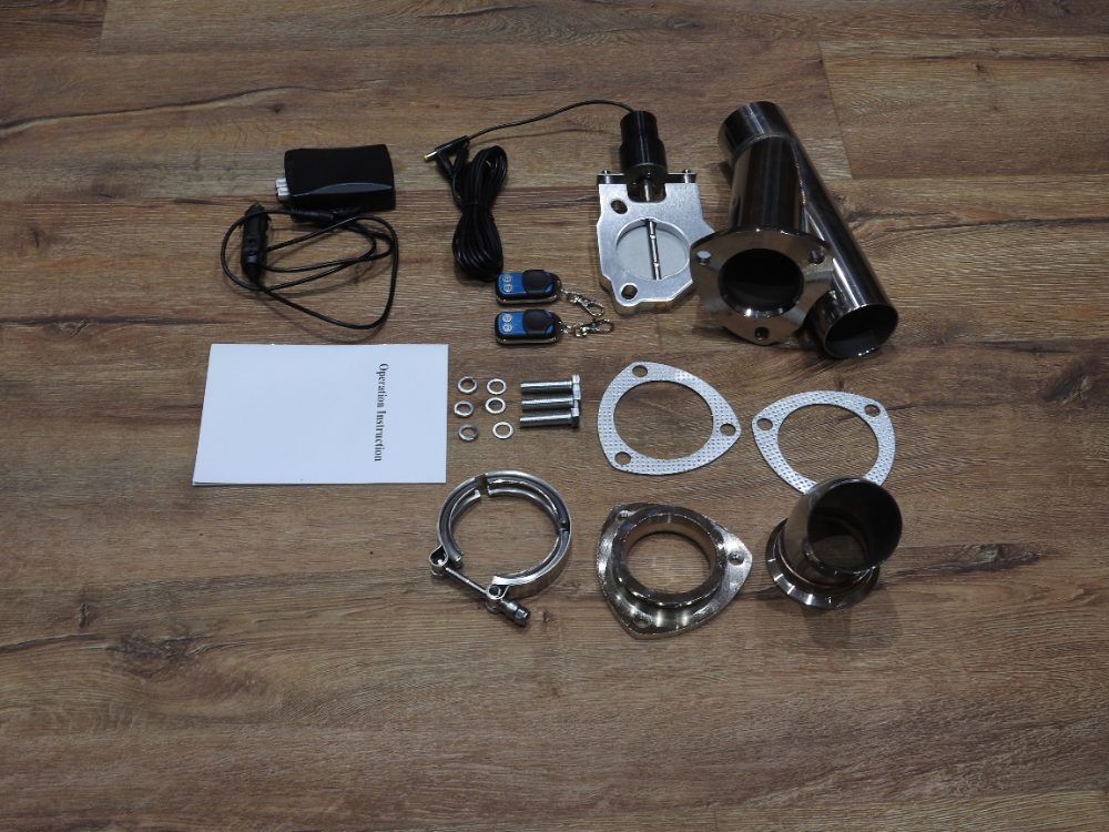 Elektrická NEREZ klapka výfuku 63 mm Nová dálkové ovládání Elektrická NEREZ klapka výfuku 63 mm Nová dálkové ovládání