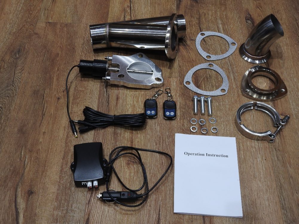 Elektrická NEREZ klapka výfuku 63 mm Nová dálkové ovládání Elektrická NEREZ klapka výfuku 63 mm Nová dálkové ovládání