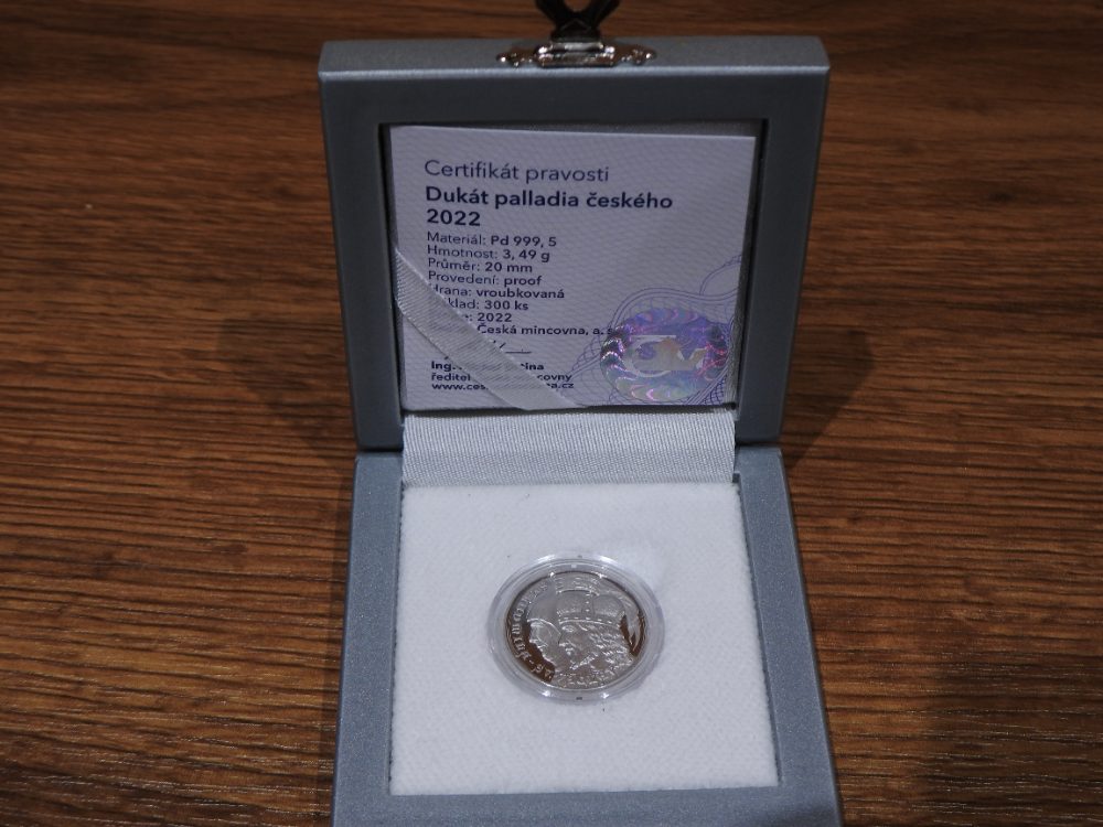 Dukát českého palladia ČM 2022 PROF