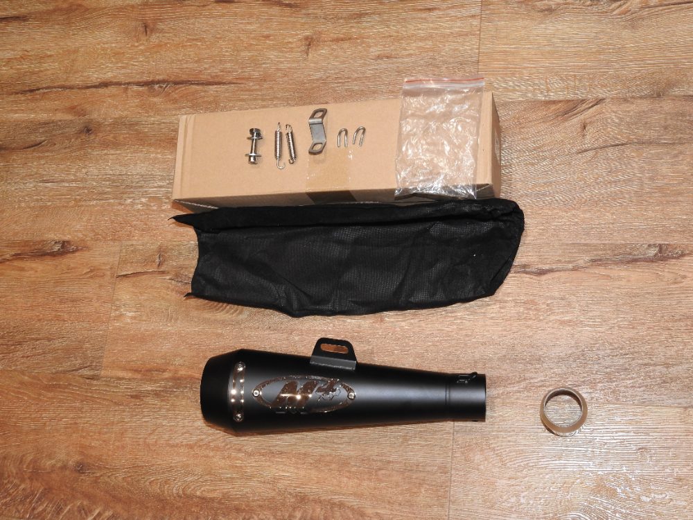 Laděný výfuk celonerezový černý mat. Nový