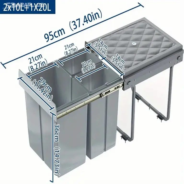 NOVÝ 3 dílný odpadkový koš do kuchyňské linky