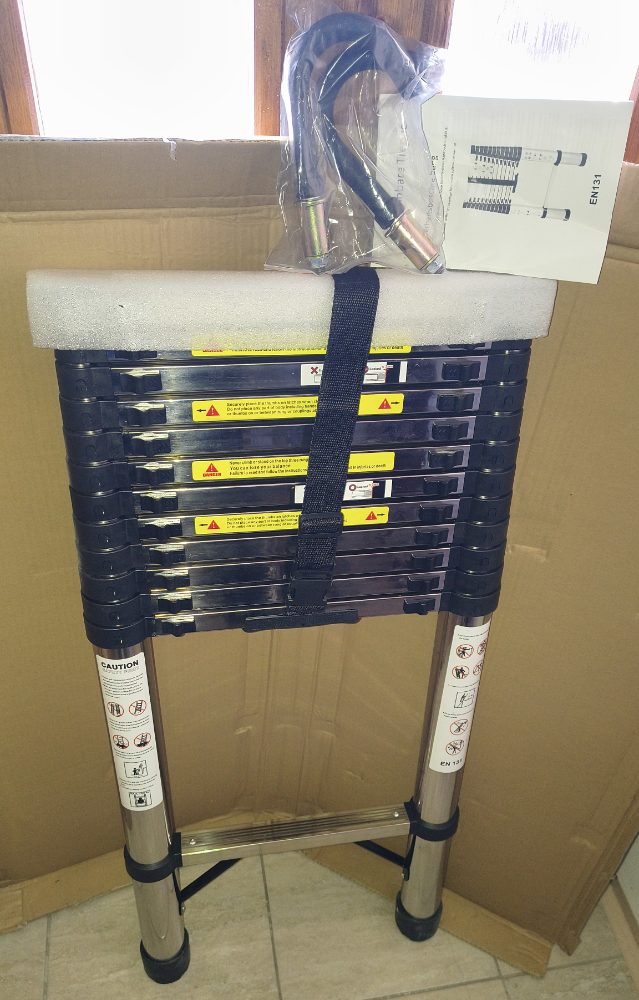 Teleskopický nerezový žebřík s háky 5,1 m - 150 KG