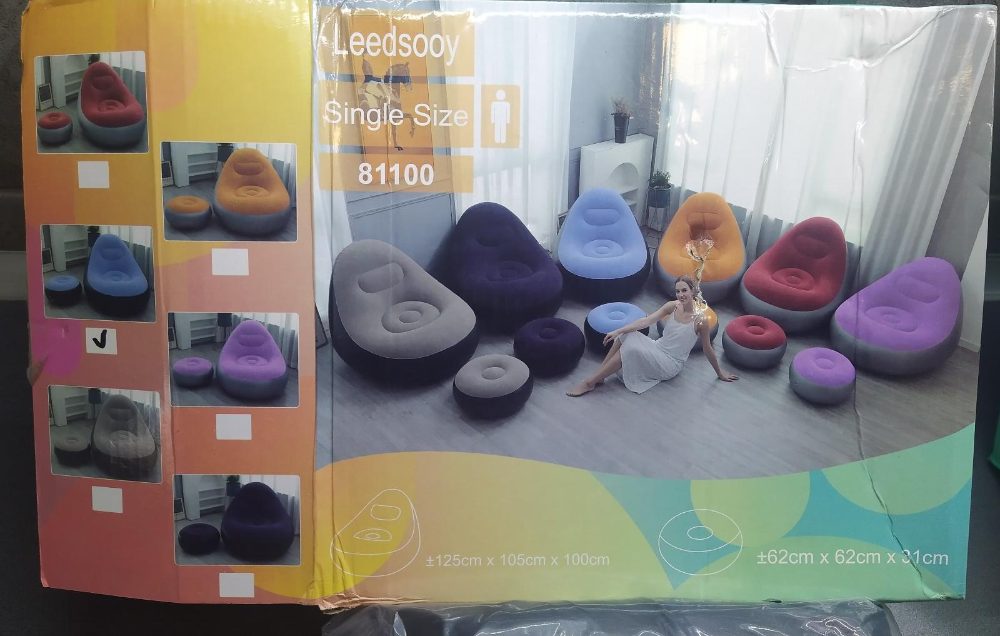 NOVÁ Nafukovací pohovka s podnožkou