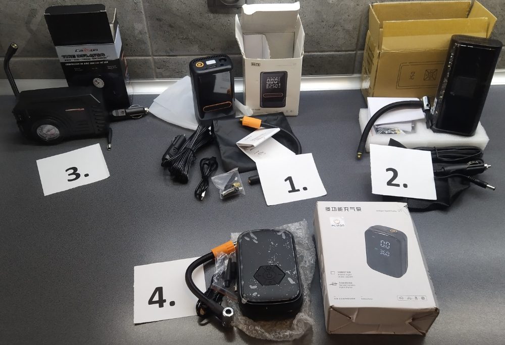 NOVÉ Digitální kompresory pro nafukování pneu atd.