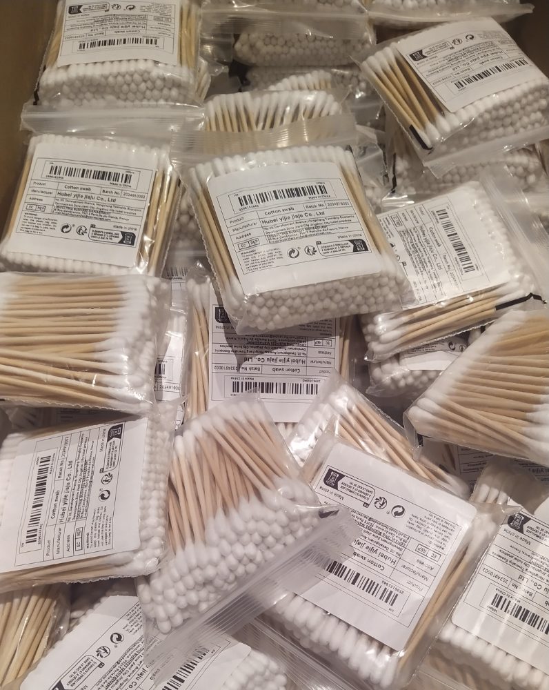 Vatové tyčinky oboustranné, 100 ks ( 50 balení)