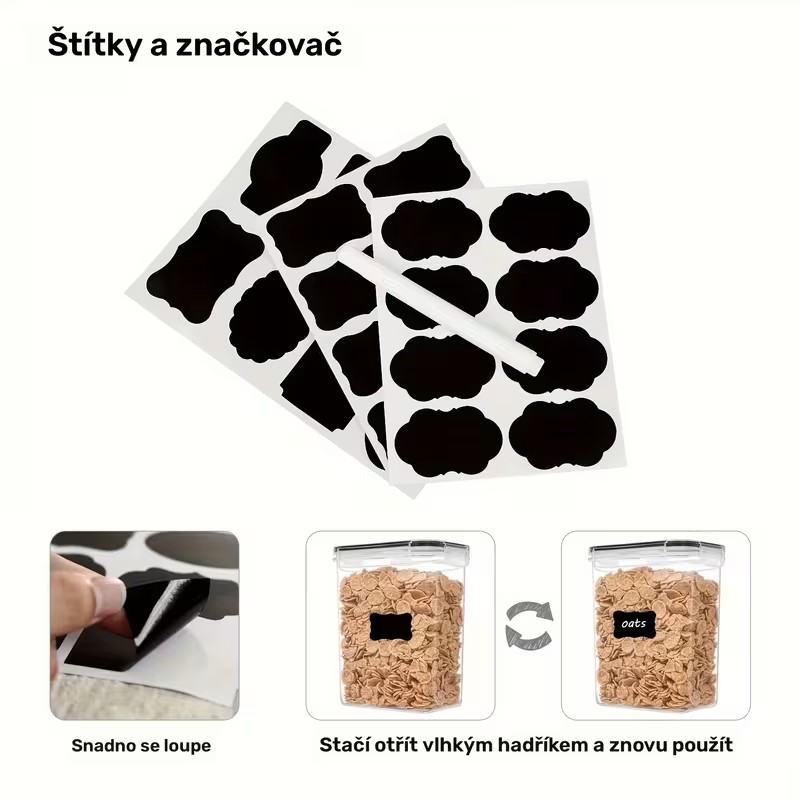 NOVÉ Plastové vzduchotěsné dózy - 12 ks