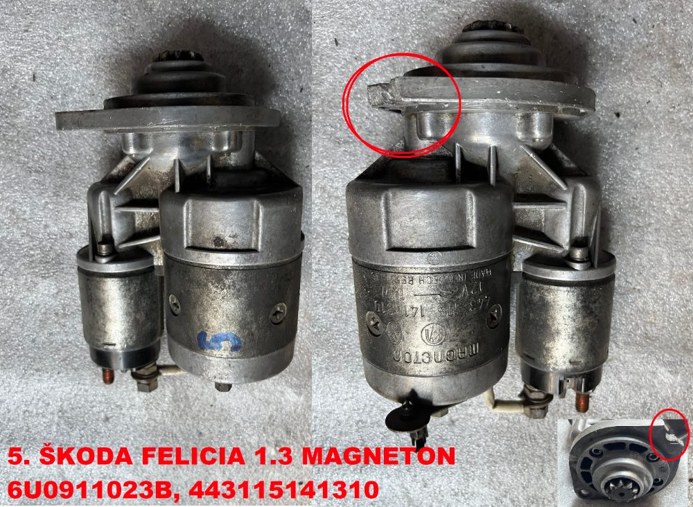 Startéry Škoda FAVORIT, FELICIA 1.3 + 1.6 Startéry Škoda FAVORIT, FELICIA 1.3 + 1.6