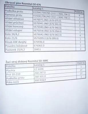ND na Obraceč Rozmital OZ-676 a Žací diskový stroj s prstovým kondicionérem SD-300C