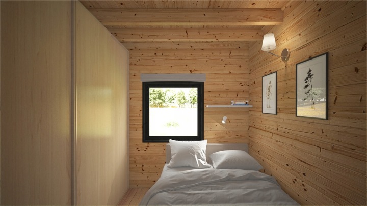 Dřevěný celoroční / rekreační domek 5 m x 7 m (35 m2) Dřevěný celoroční / rekreační domek 5 m x 7 m (35 m2)